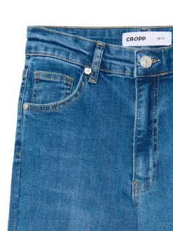 Jeansowe spodnie slim flare