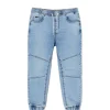 Jeansy jogger z ozdobnymi przeszyciami