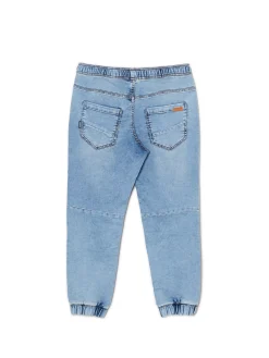 Jeansy jogger z ozdobnymi przeszyciami