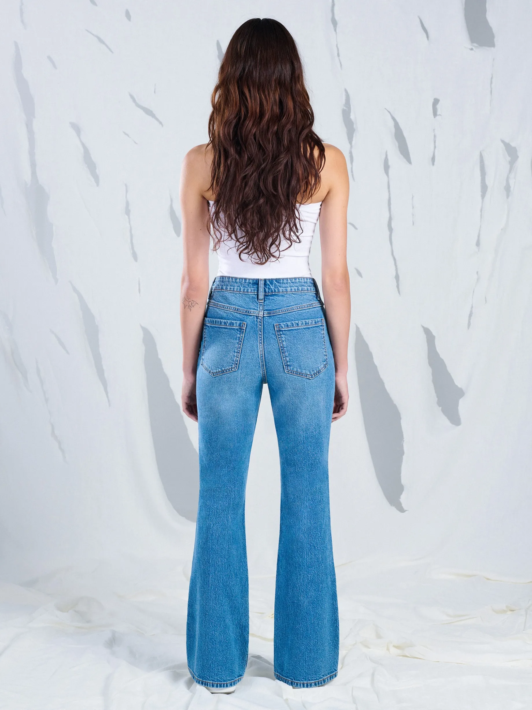 Jeansy skinny flare