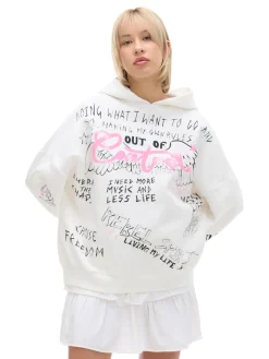 Kremowa bluza oversize z nadrukiem UNISEX