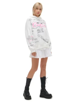 Kremowa bluza oversize z nadrukiem UNISEX
