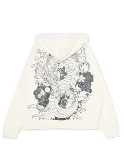 Kremowa bluza z motywem smoka