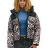 Kurtka puffer w panterkę