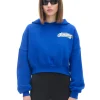 Niebieska bluza crop z kapturem Baltic Games