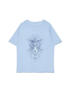 Niebieski T-shirt z pająkiem UNISEX