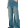 Niebieskie jeansy retro wide leg