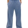 Niebieskie spodnie wide leg