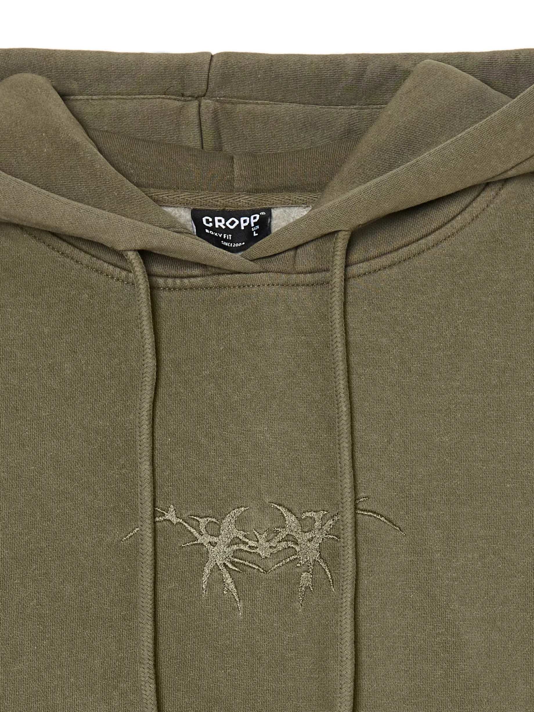 Oliwkowa bluza hoodie z naszywką UNISEX