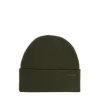Oliwkowa czapka beanie z naszywką