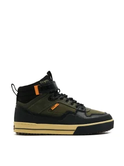 Oliwkowe sneakersy za kostkę