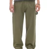 Oliwkowe spodnie wide leg