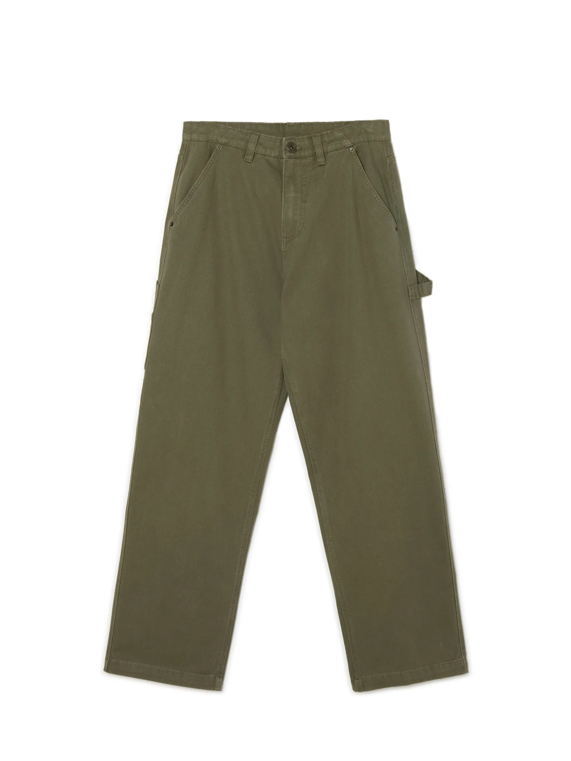 Oliwkowe spodnie wide leg