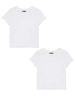 2 pack białych gładkich T-shirtów