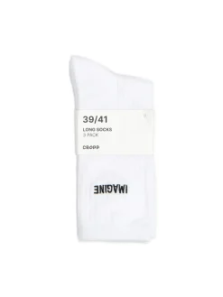 3 pack białych skarpet z haftem