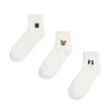 3 pack białych skarpet z kotkami