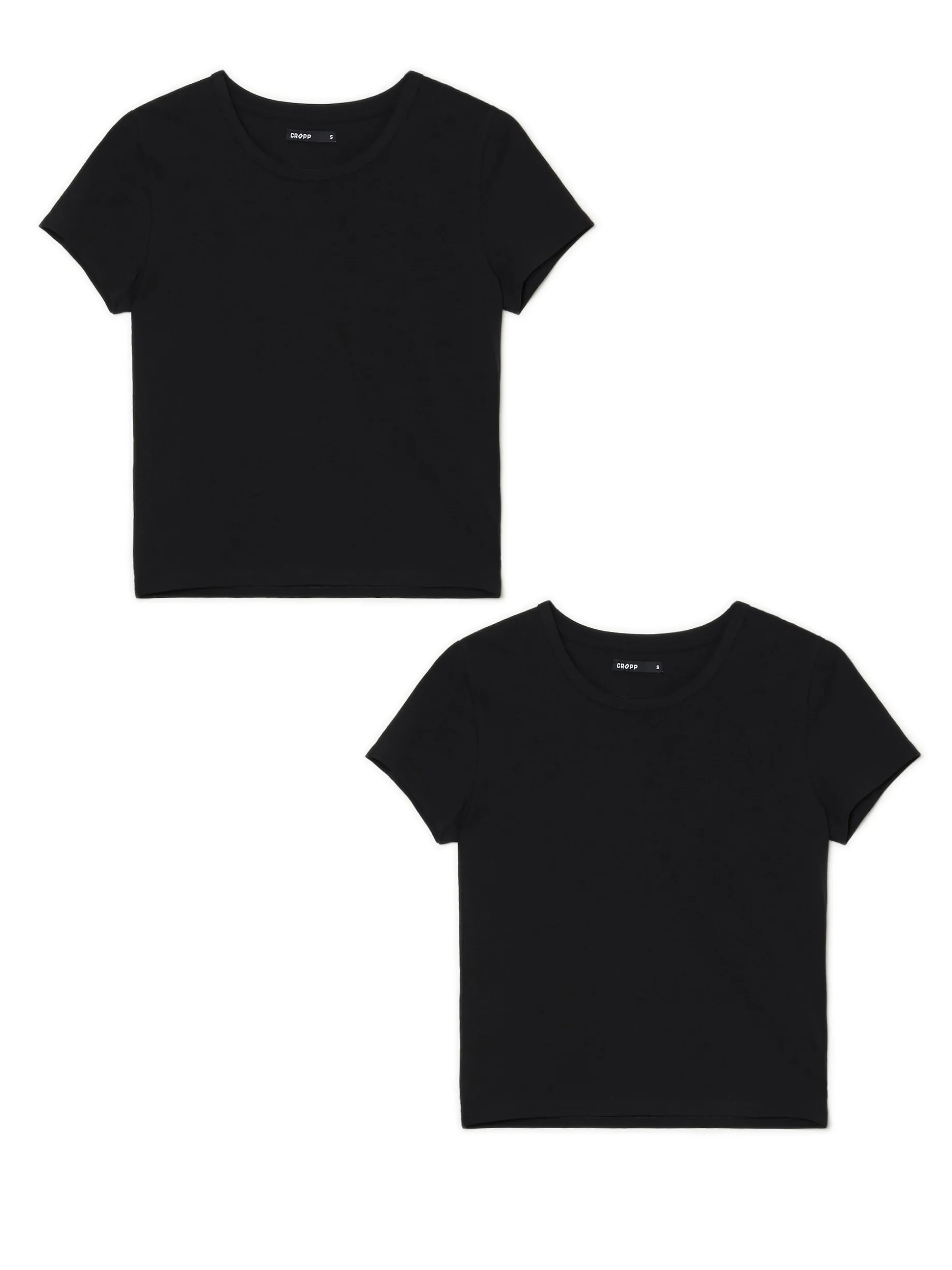 2 pack czarnych gładkich T-shirtów