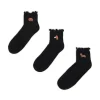 3 pack czarnych skarpet z jamnikami