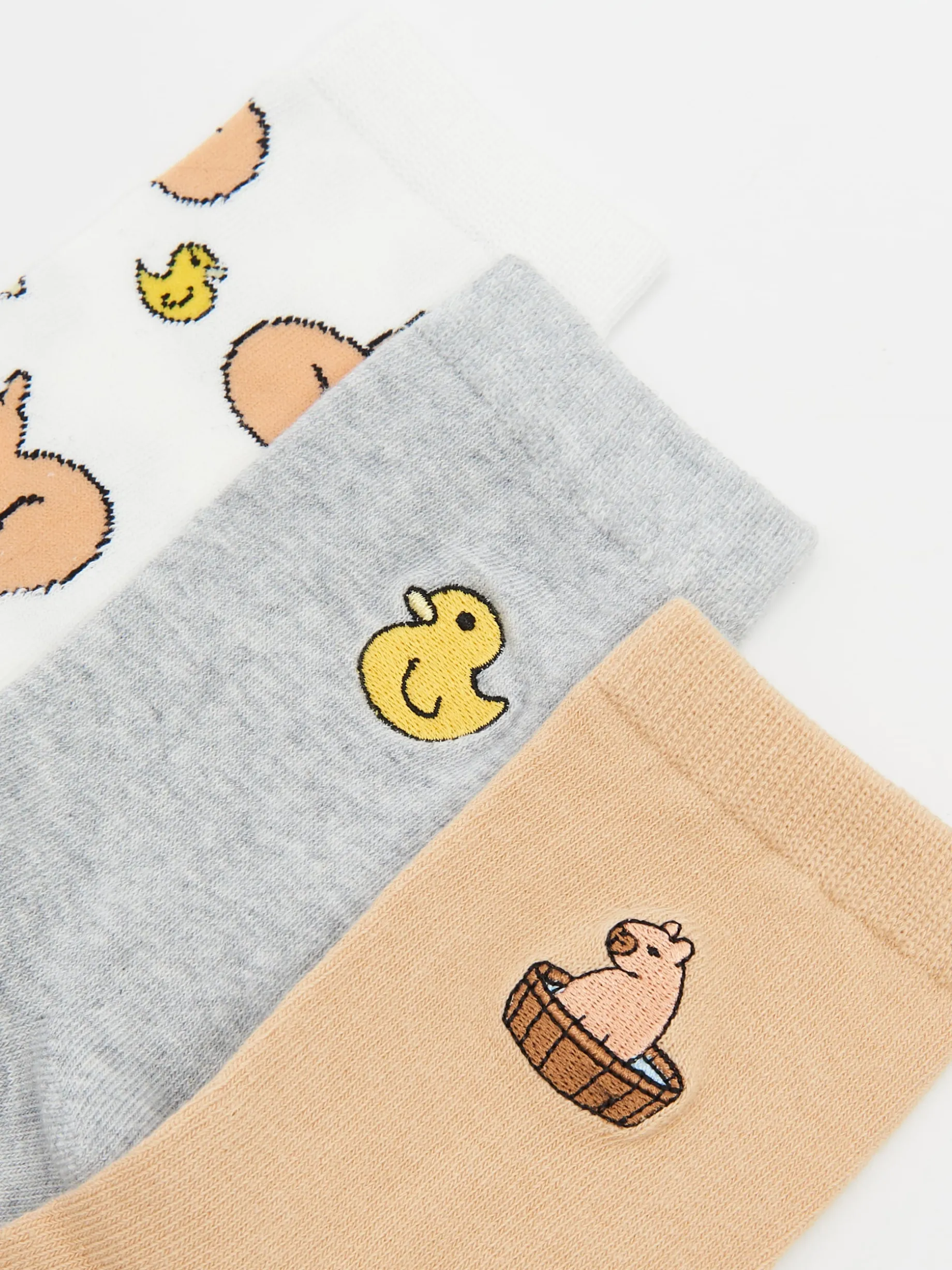 3 pack skarpetek z kapibarą i kaczuszką