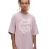 Różowy T-shirt z nadrukiem