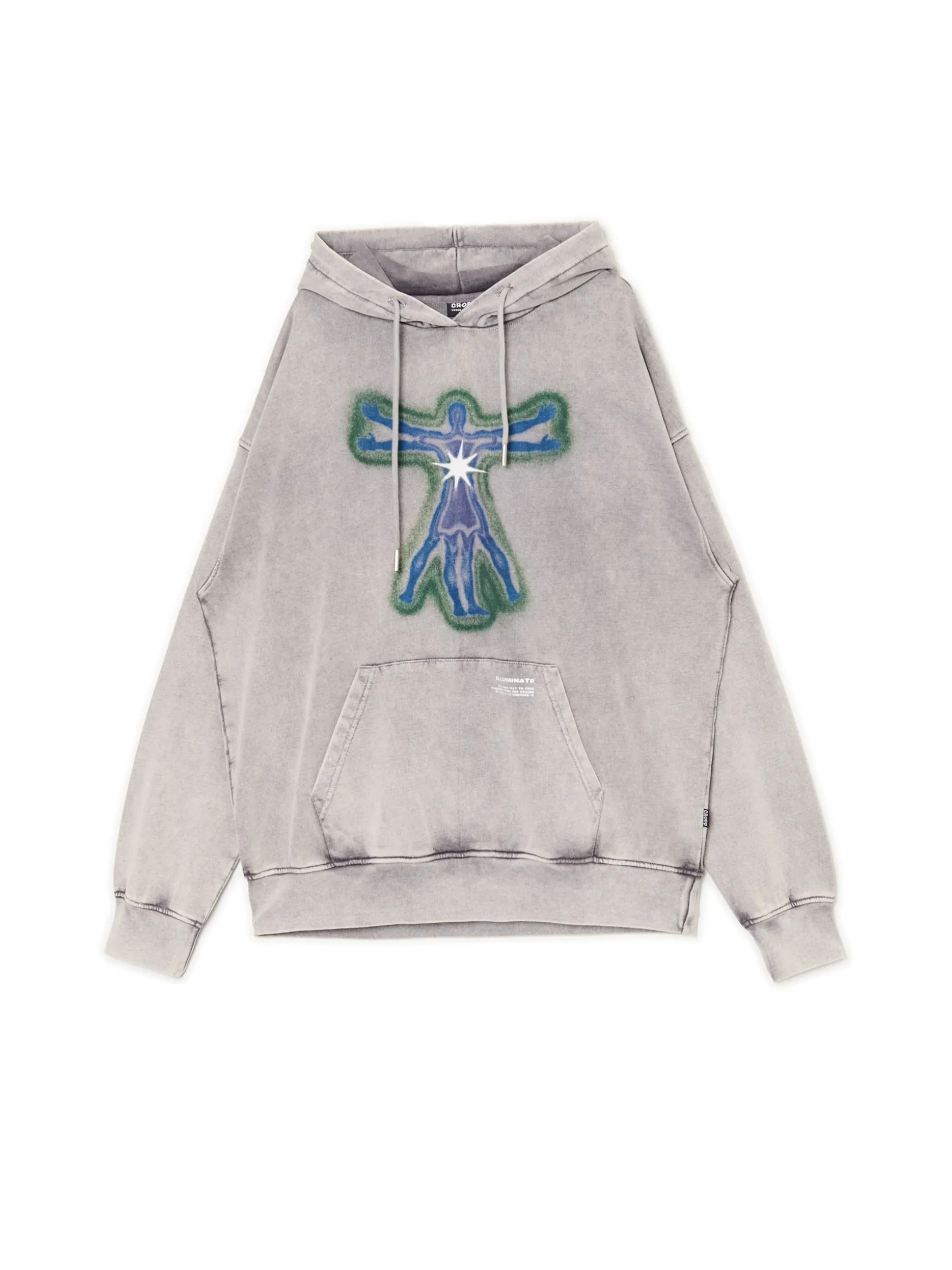 Szara bluza hoodie z nadrukiem