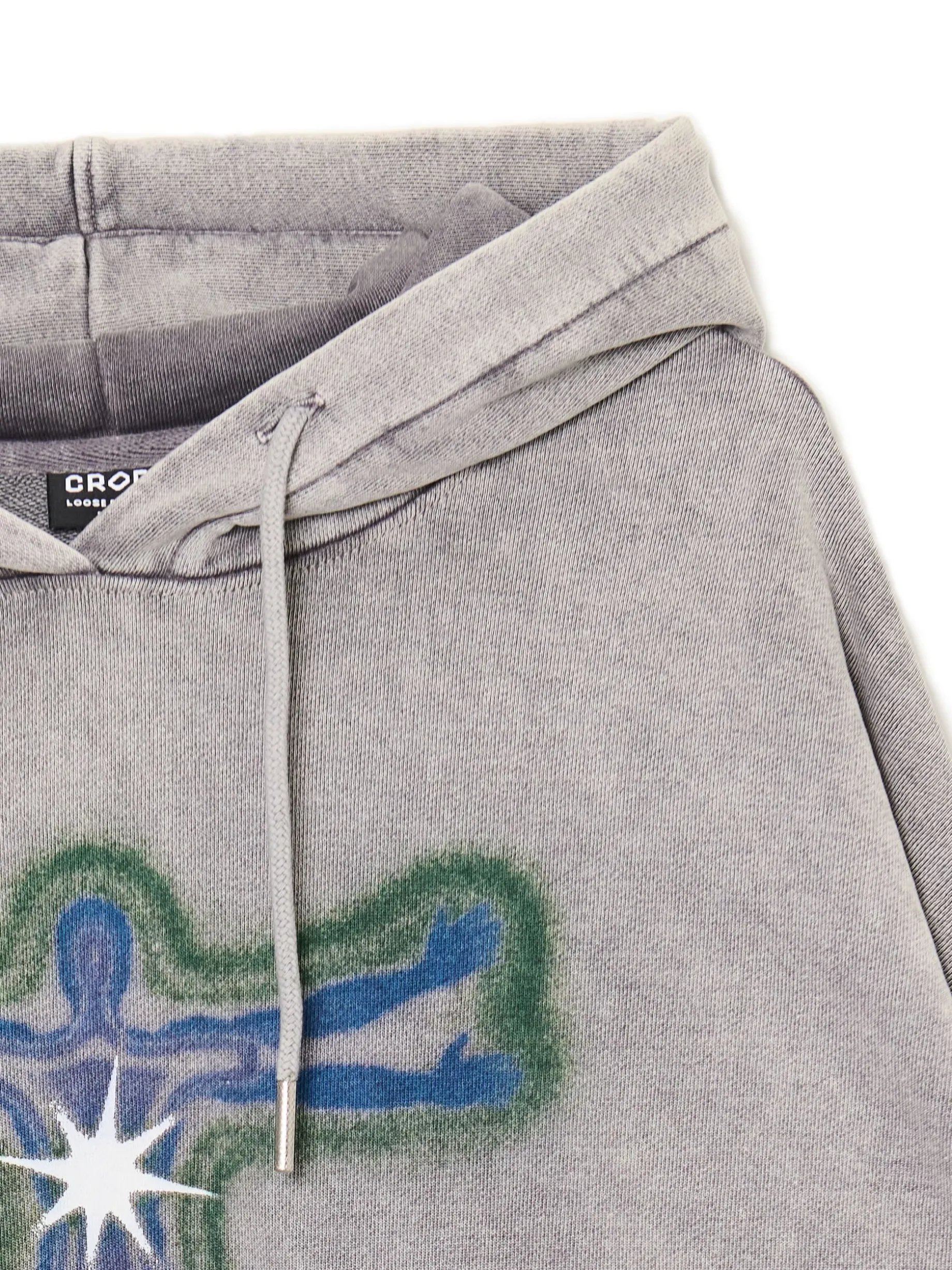 Szara bluza hoodie z nadrukiem