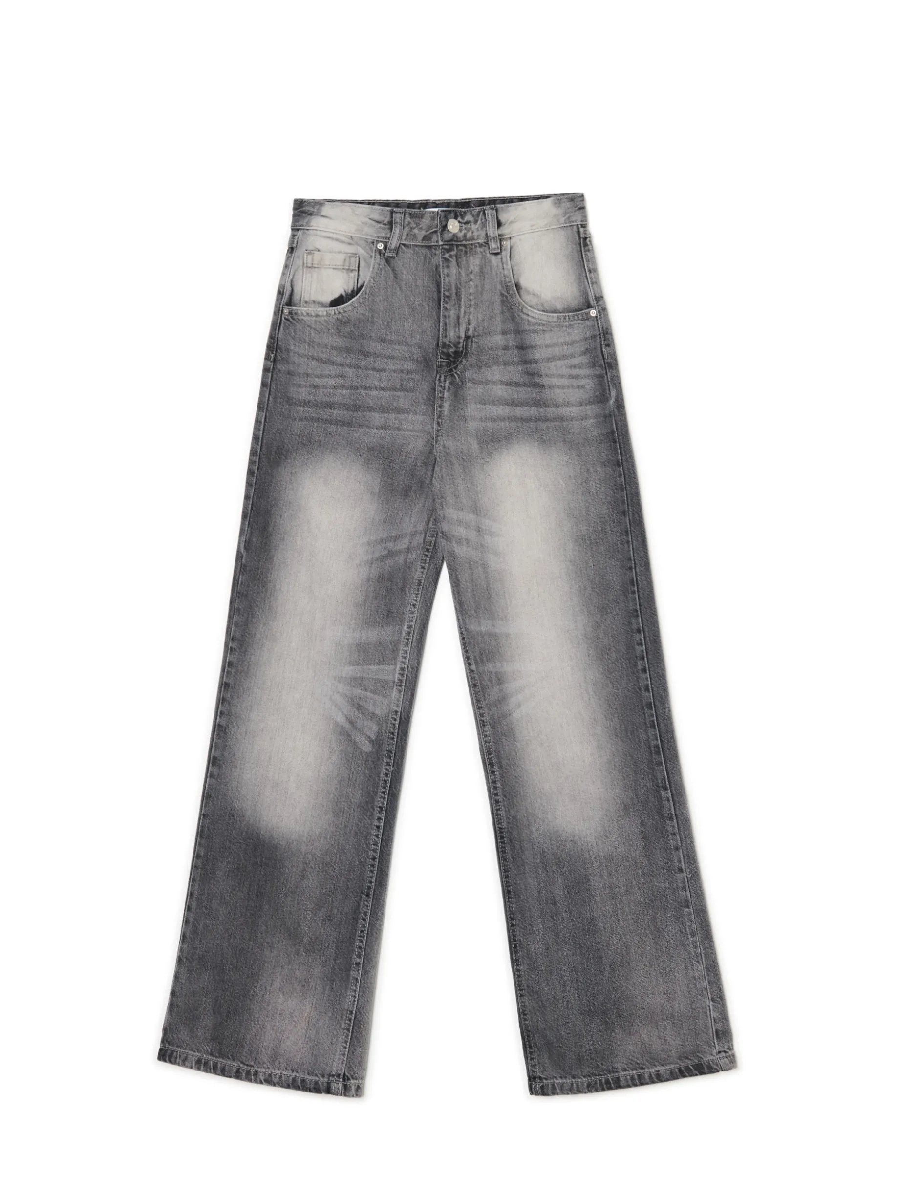 Szare jeansy retro wide leg