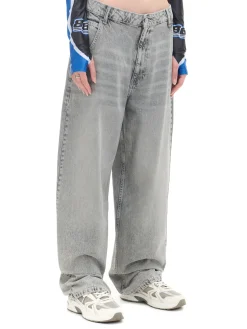 Szare jeansy skater