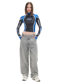 Szare jeansy skater