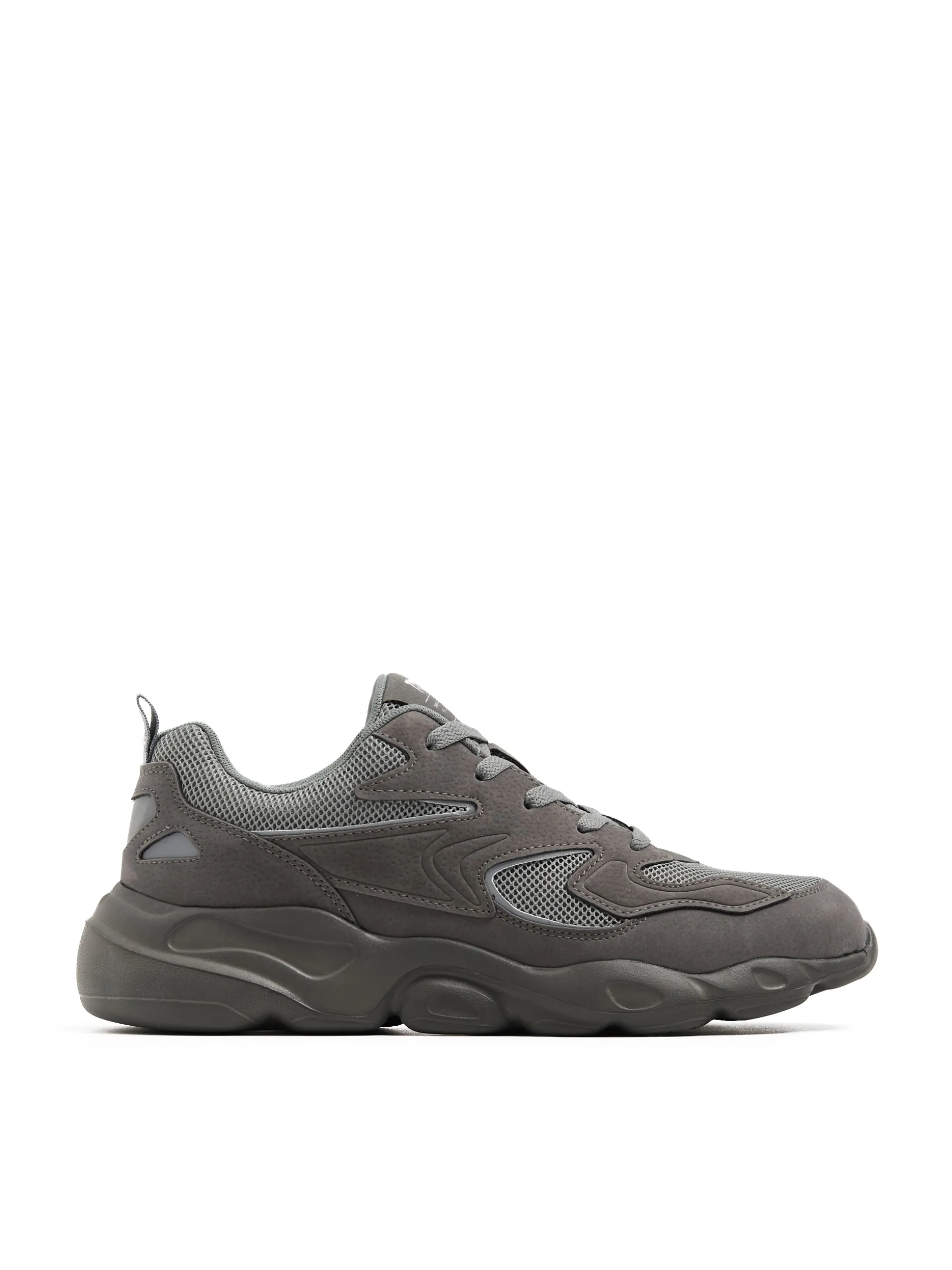 Szare sneakersy z odblaskowymi elementami