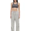 Szary crop top na ramiączkach