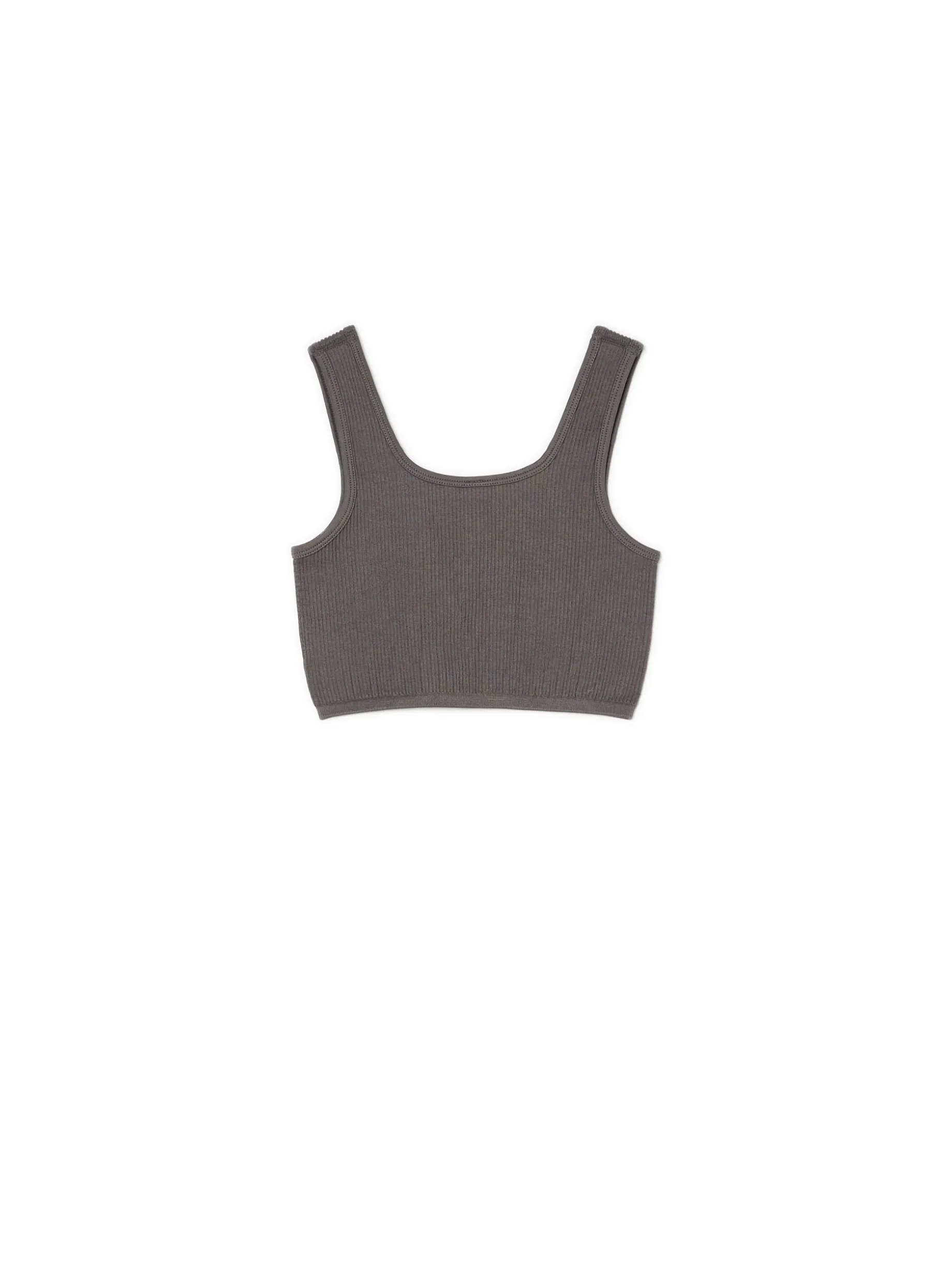 Szary crop top na ramiączkach