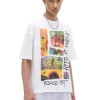 T-shirt oversize z nadrukiem