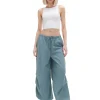 Turkusowe spodnie wide leg