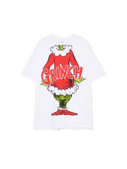 Świąteczny biały T-shirt z Grinchem